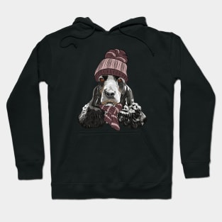 English Cocker Spaniel in winter hat Hoodie